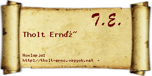 Tholt Ernő névjegykártya